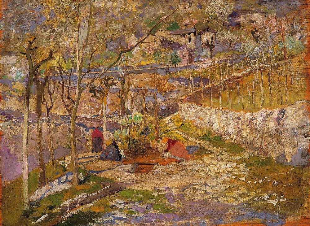 1857-Filippo Franzoni - Paesaggio fiorito